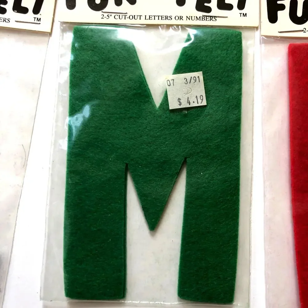 Felt Letters 19 2-packs 5 Inch Craft Sew On Patch Black Name Sports A D E H M T